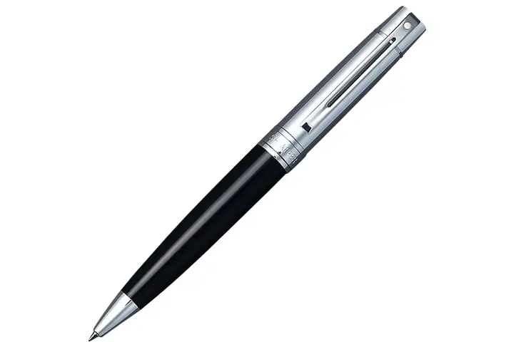 Cross Sheaffer 300 Glossy Black Barrel Ballpoint Pen w/ Chrome Plated Cup